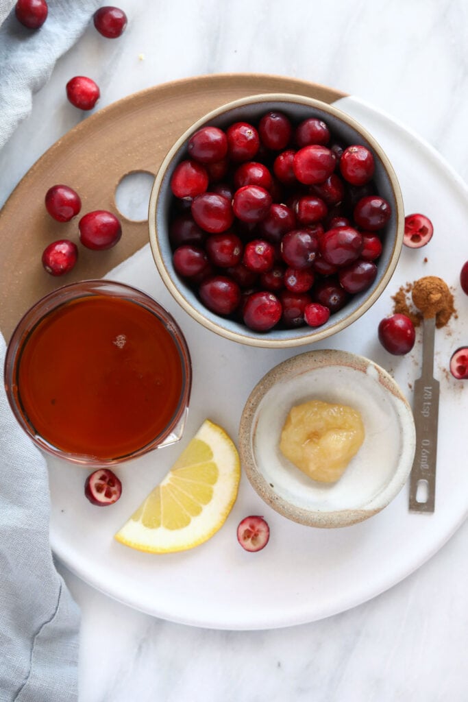 cranberry sauce ingredients on plate