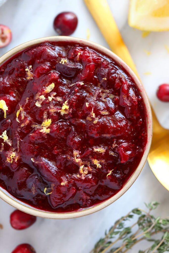 ginger cranberry sauce in bowl