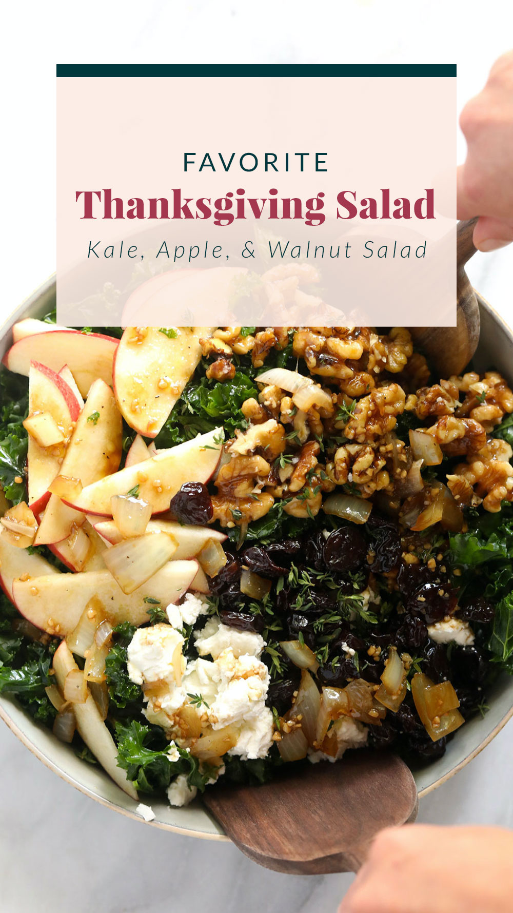 Thanksgiving Salad (w/ Kale, Apple, & Walnuts!) - Fit Foodie Finds