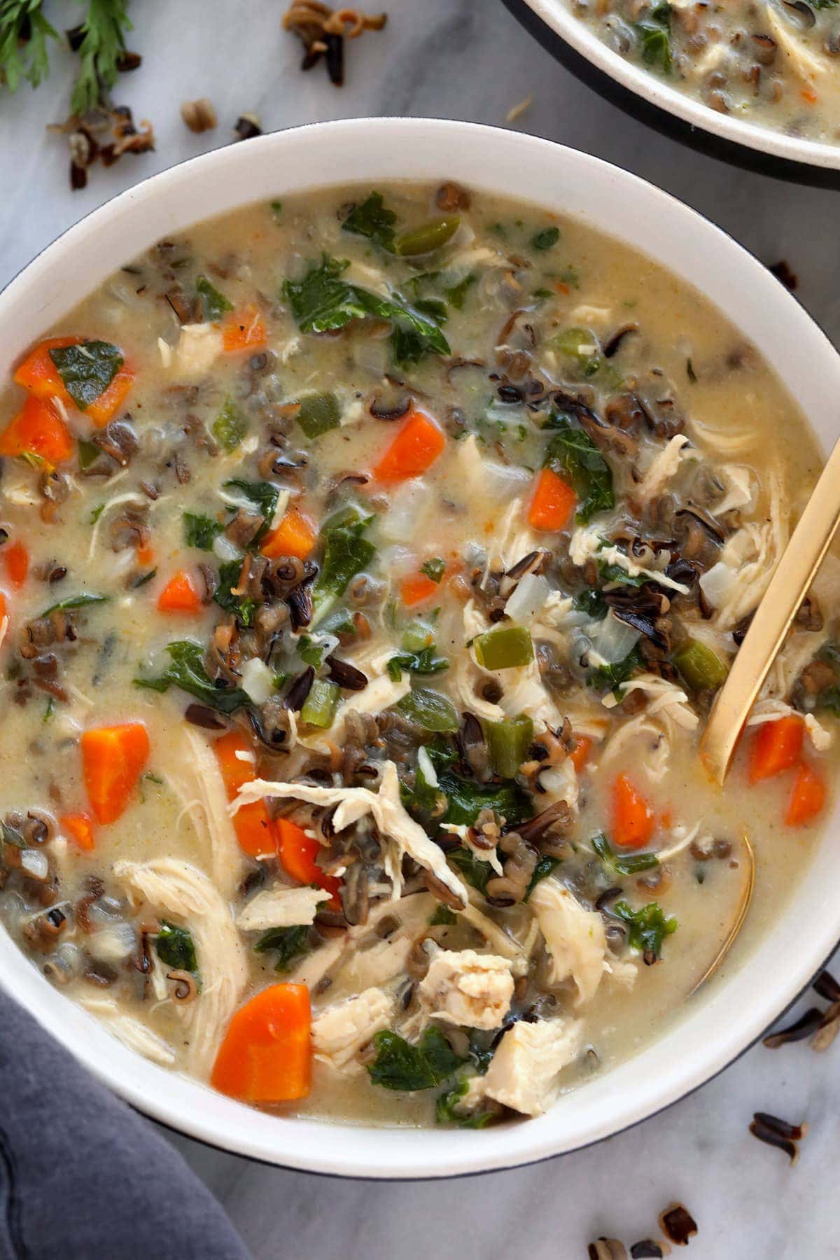Ultimate Chicken Wild Rice Soup (serves 6!) - Fit Foodie Finds