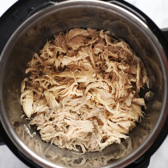 shredded chicken in an instant pot.