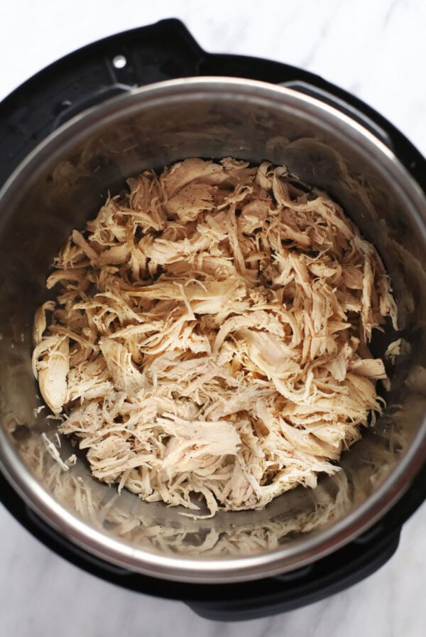 shredded chicken in an instant pot.