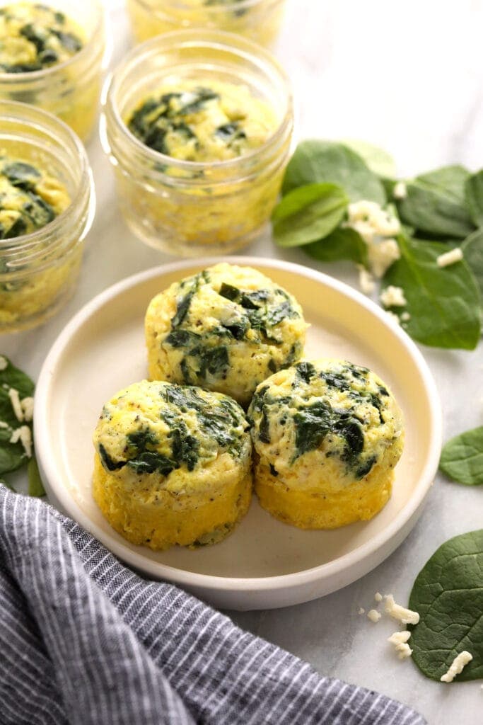 Instant Pot egg bites on a plate. 