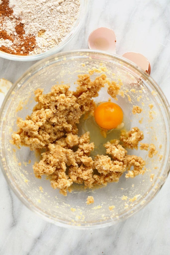 Oatmeal Raisin Cookie ingredients in a bowl 