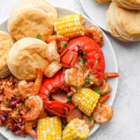 easy seafood boil on a plate