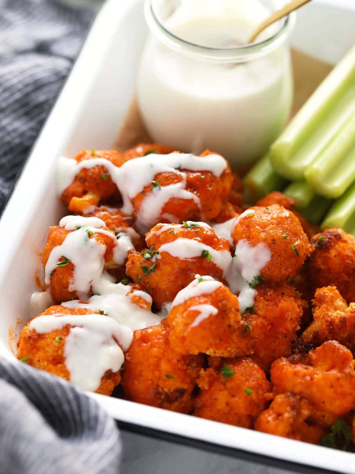 Crispy Air Fryer Cauliflower Wings | Fit Foodie Finds