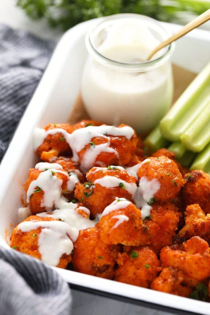 Crispy Air Fryer Buffalo Cauliflower - Fit Foodie Finds