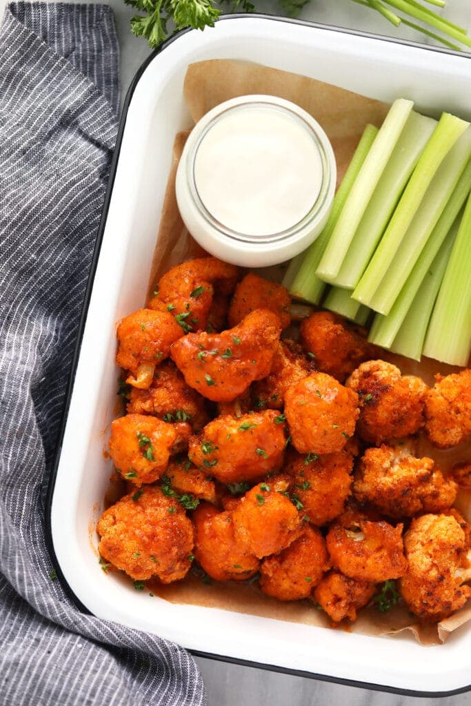 Crispy Air Fryer Buffalo Cauliflower - Fit Foodie Finds