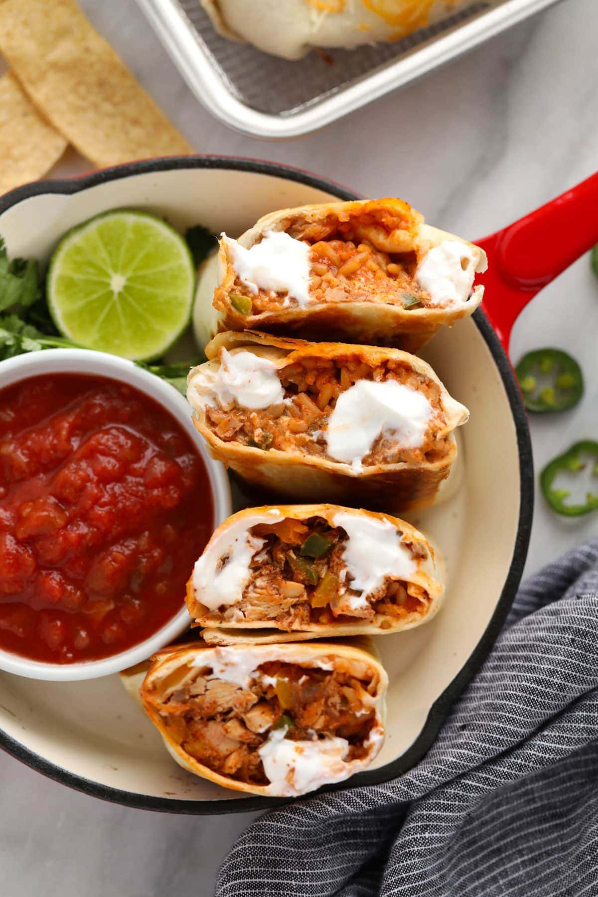 Easy Shredded Chicken Burritos - Fit Foodie Finds