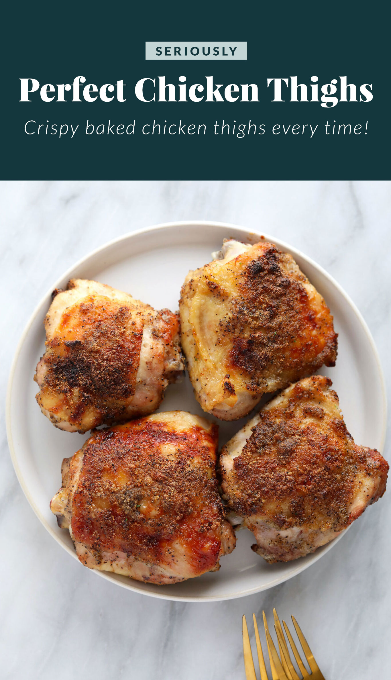 Crispy Baked Chicken Thighs - Fit Foodie Finds