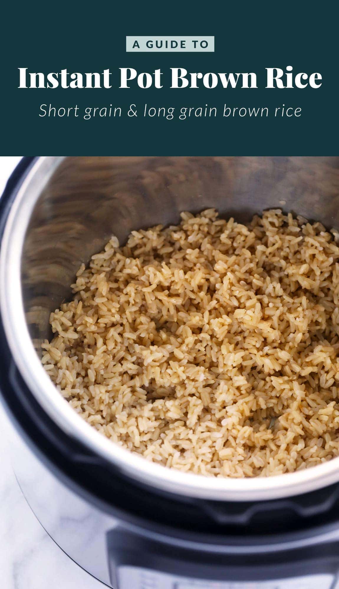 Cooked brown rice in the Instant Pot