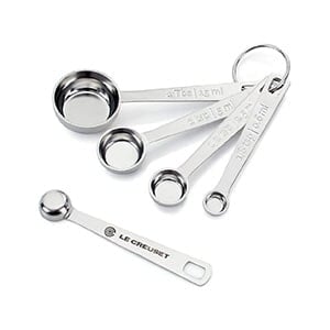 stainless steel measuring spoons.