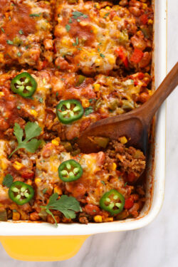 Mexican Casserole (easy dinner idea!) - Fit Foodie Finds