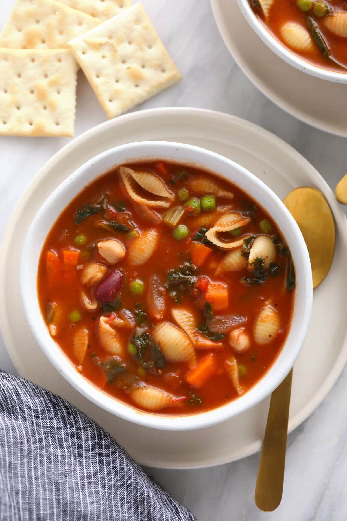 Classic Minestrone Soup (Vegetarian!) - Fit Foodie Finds
