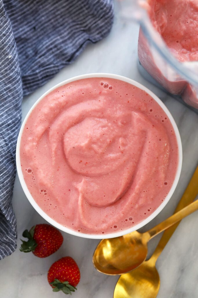 strawberry smoothie in bowl