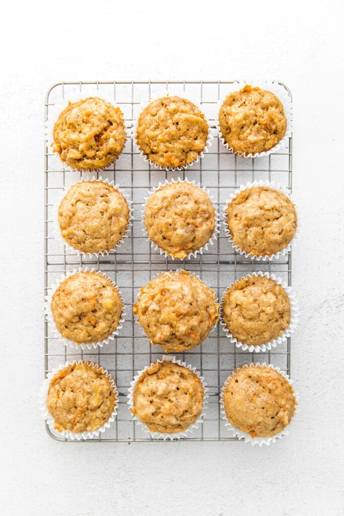 carrot muffins on wire rack