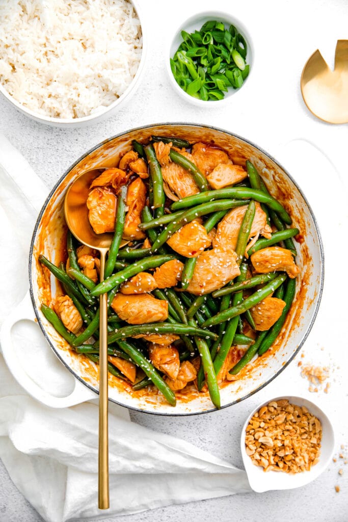 kung pao chicken in pan