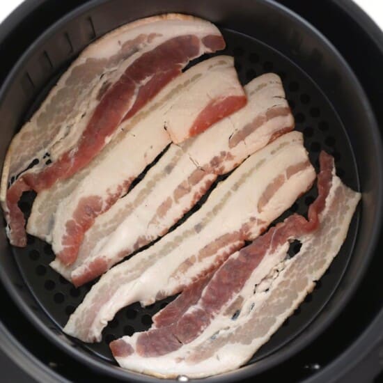 raw bacon in air fryer.
