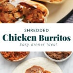 easy shredded chicken burritos