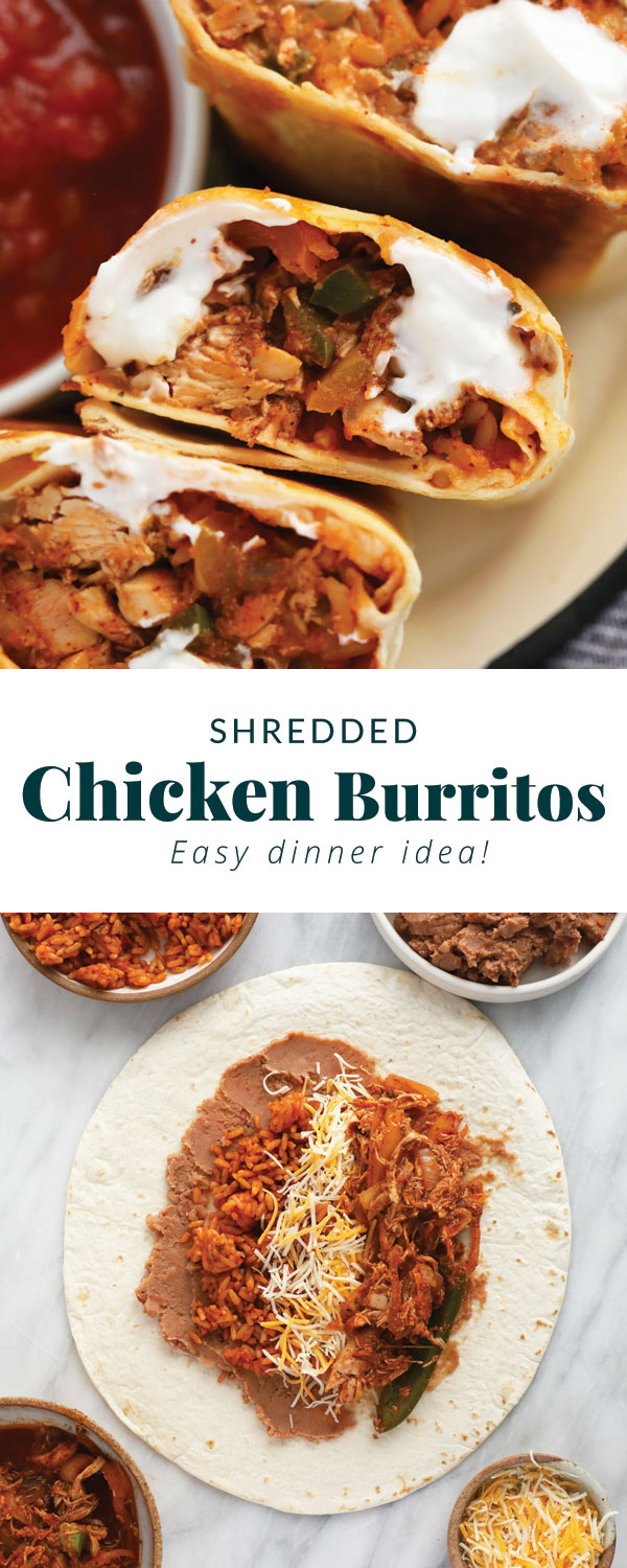 Shredded Chicken Burritos - Fit Foodie Finds