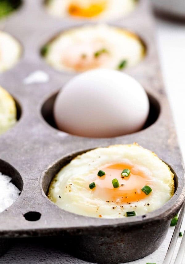 oven baked eggs in a muffin tin