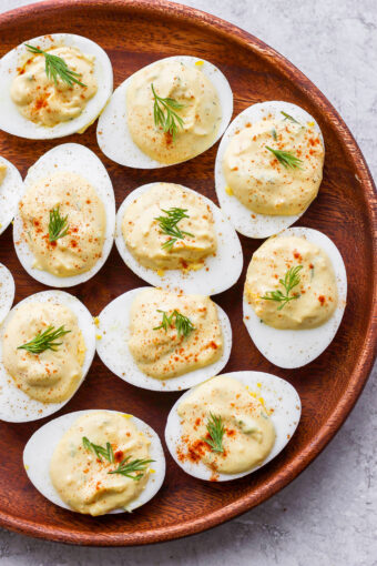 Easy Deviled Eggs (simple ingredients!) - Fit Foodie Finds