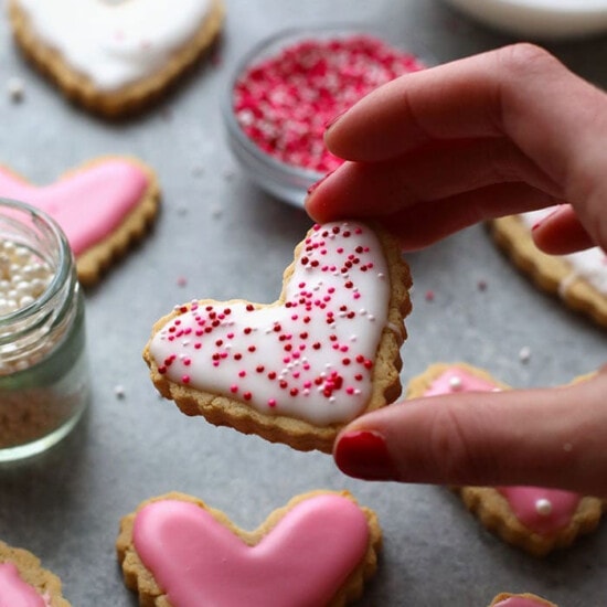 valentine's day heart shaped cookies.