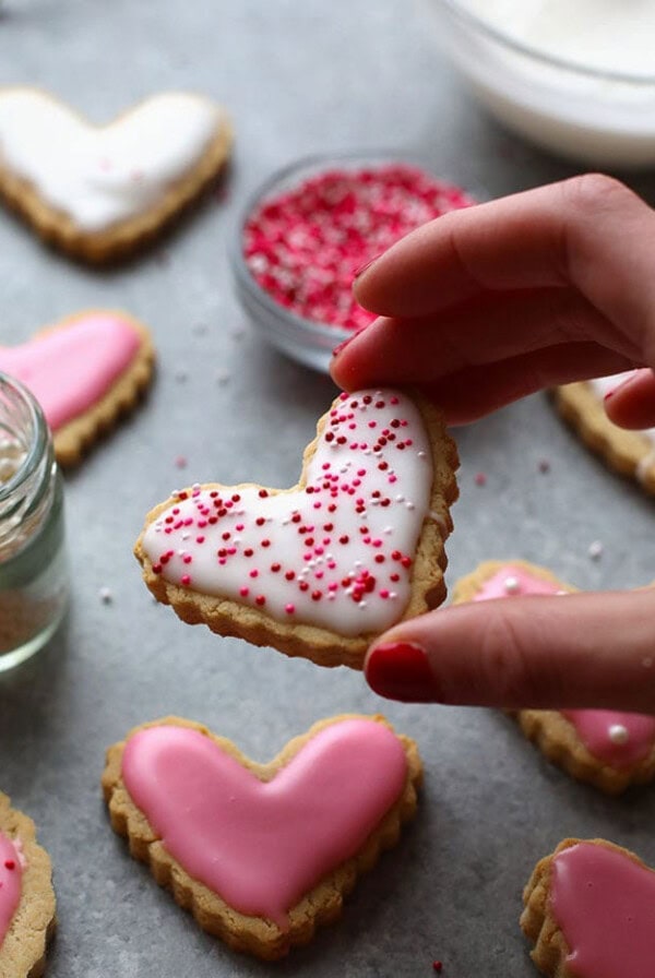 valentine's day heart shaped cookies.