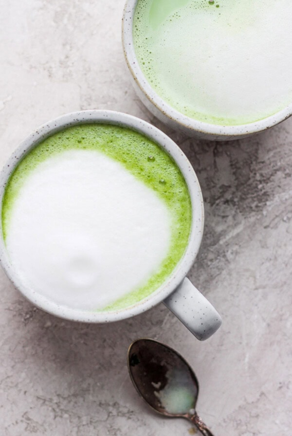 matcha latte in mug