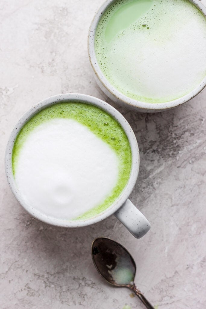 matcha latte in mug