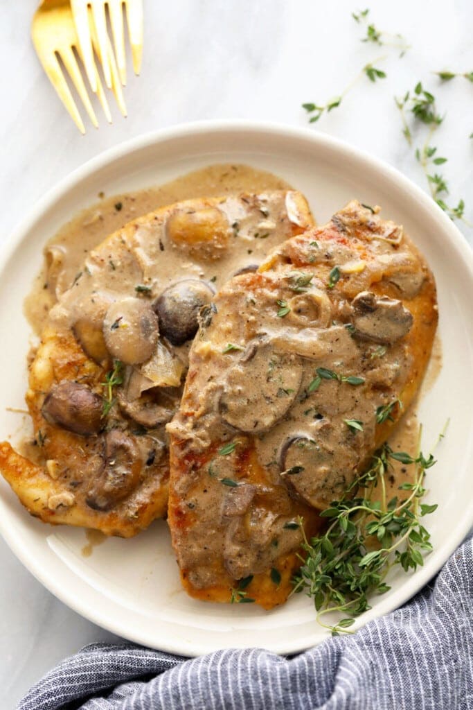 chicken marsala on a plate 