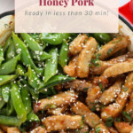 sticky honey pork ready in less than 30 minutes.