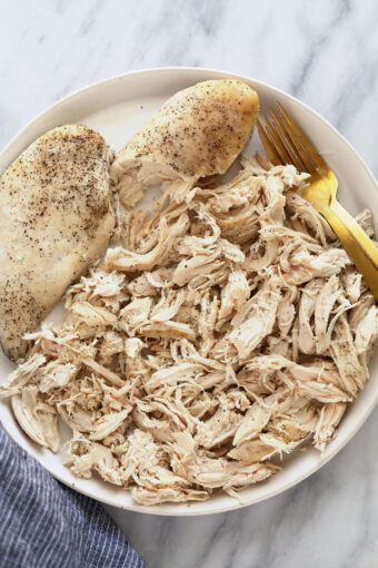 Seriously Easy Crockpot Shredded Chicken - Fit Foodie Finds