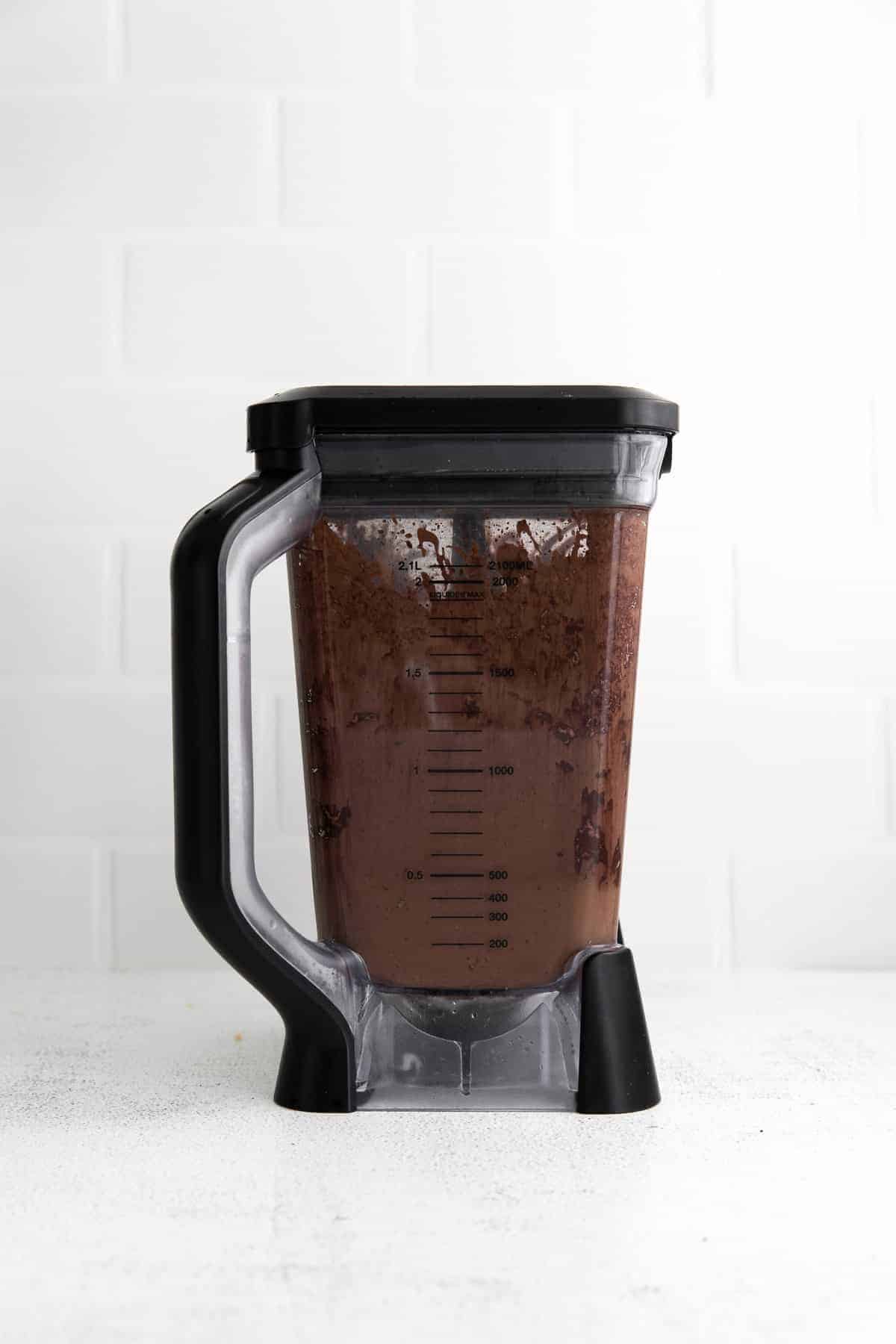 chocolate smoothie blended in blender