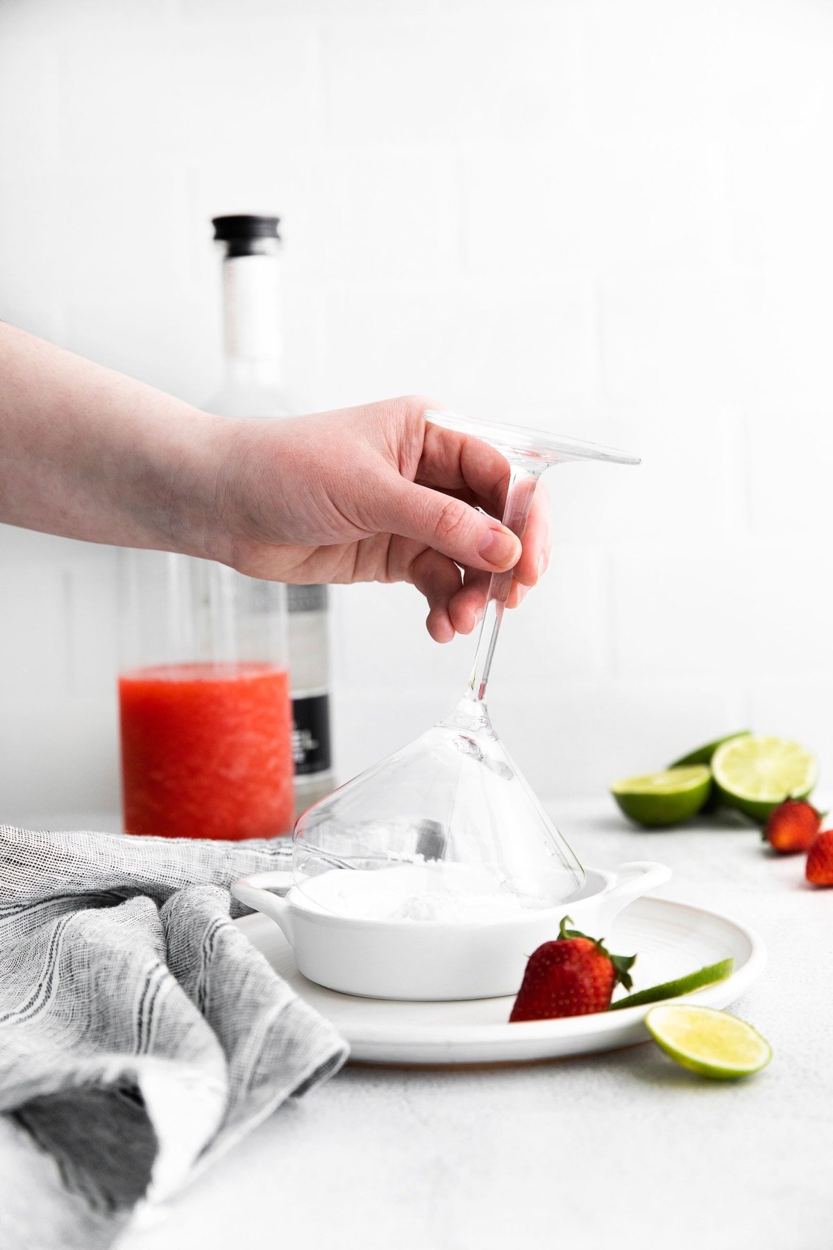 salting the rim of a glass