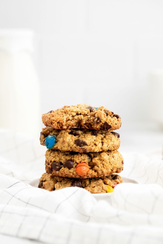 stack of monster cookies