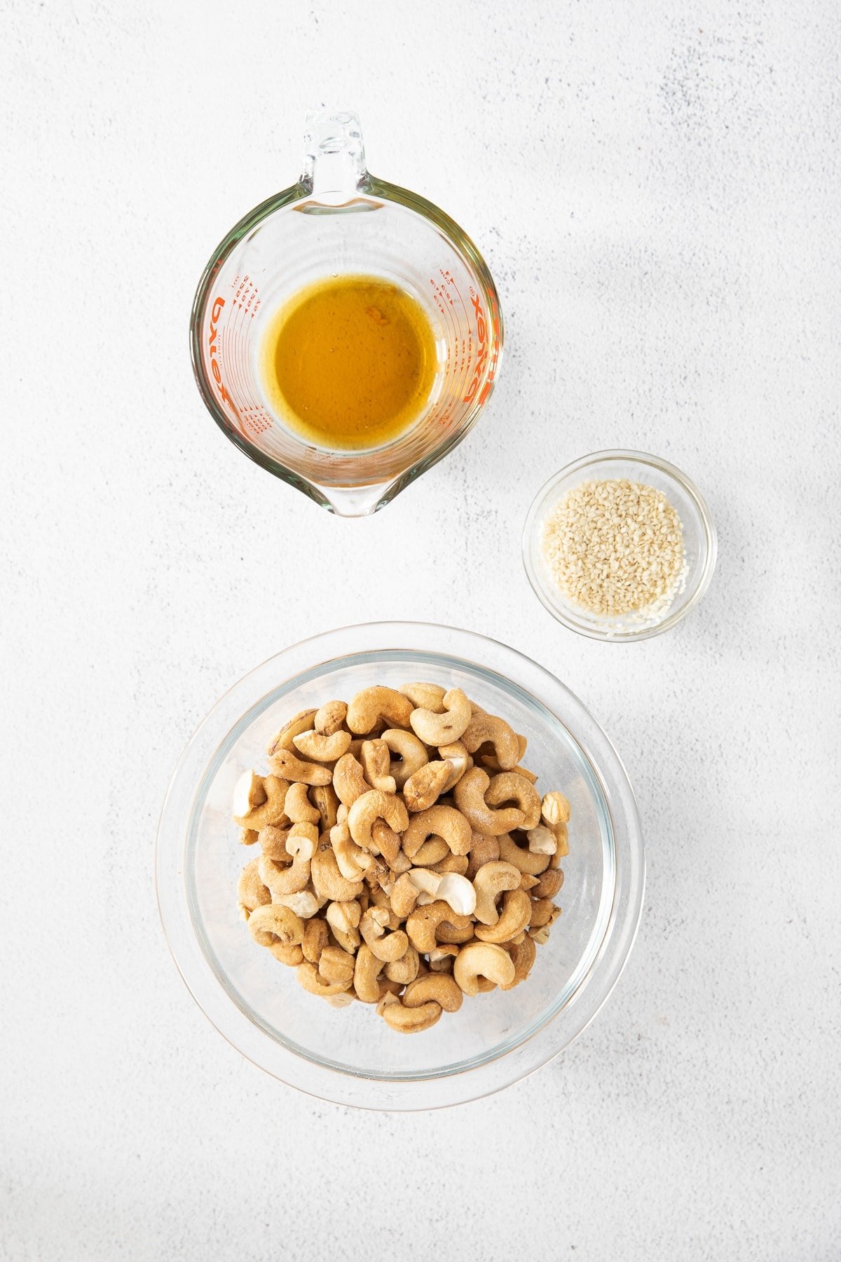 maple syrup, cashews, and sesame seeds