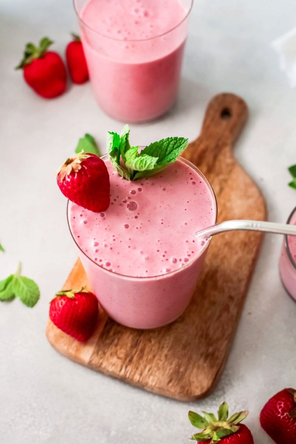 Strawberry Banana Smoothie Frozen Fruit Smoothie Fit Foodie Finds 