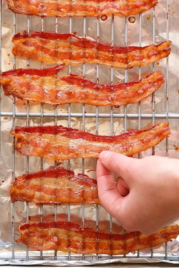 bacon on baking sheet