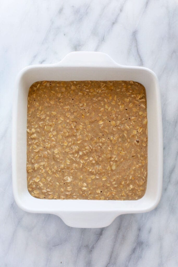 baked oatmeal in casserole dish