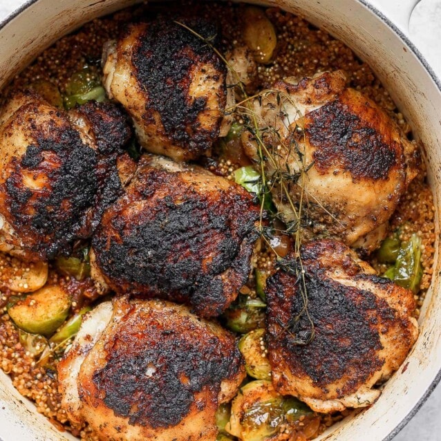 Dutch Oven Chicken Thighs - Fit Foodie Finds