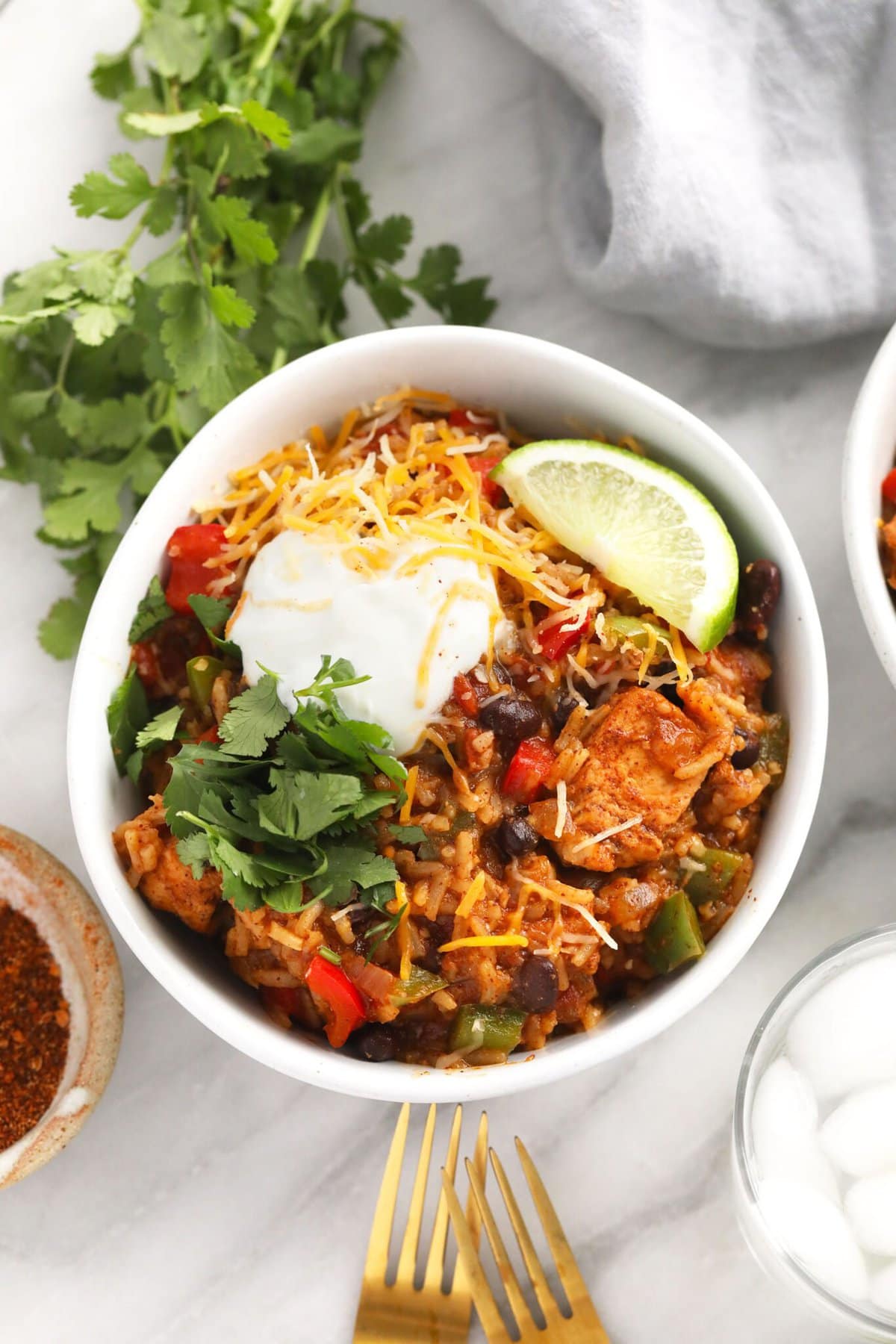 Instant Pot Burrito Bowls (with chicken!) - Fit Foodie Finds