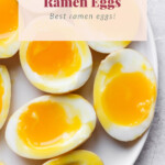 ramen eggs on a plate