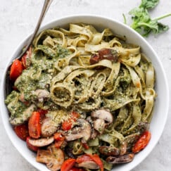 Pesto Chicken Pasta (Easy 30 Minute Meal!) - Fit Foodie Finds