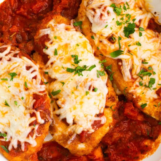 Easy Baked Chicken Parmesan - Fit Foodie Finds