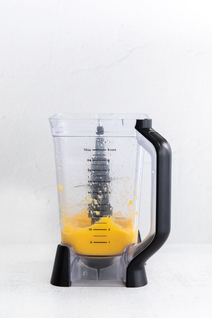 frozen mango margarita in blender.