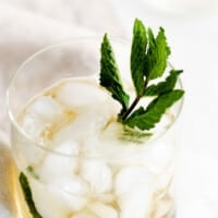 mint julep in glass with mint