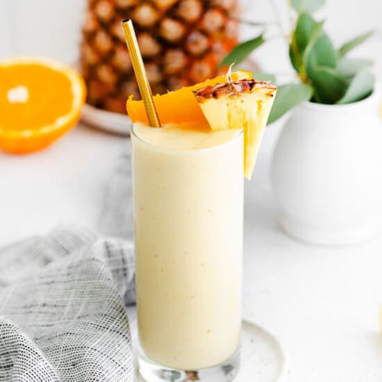 pineapple smoothie in glass