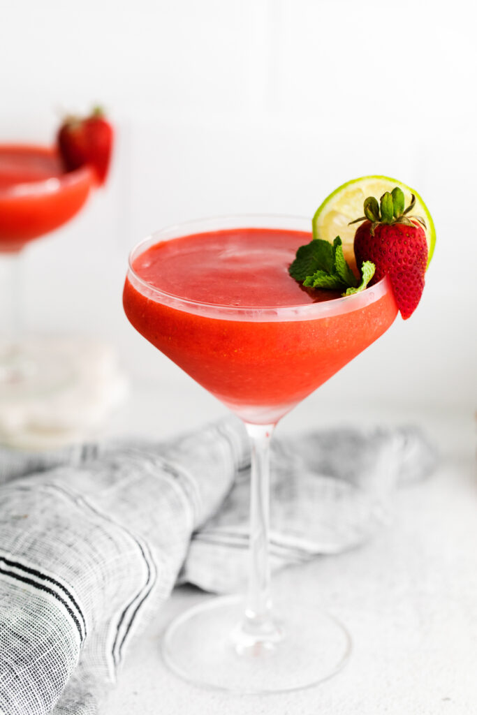 strawberry daiquiri in glass