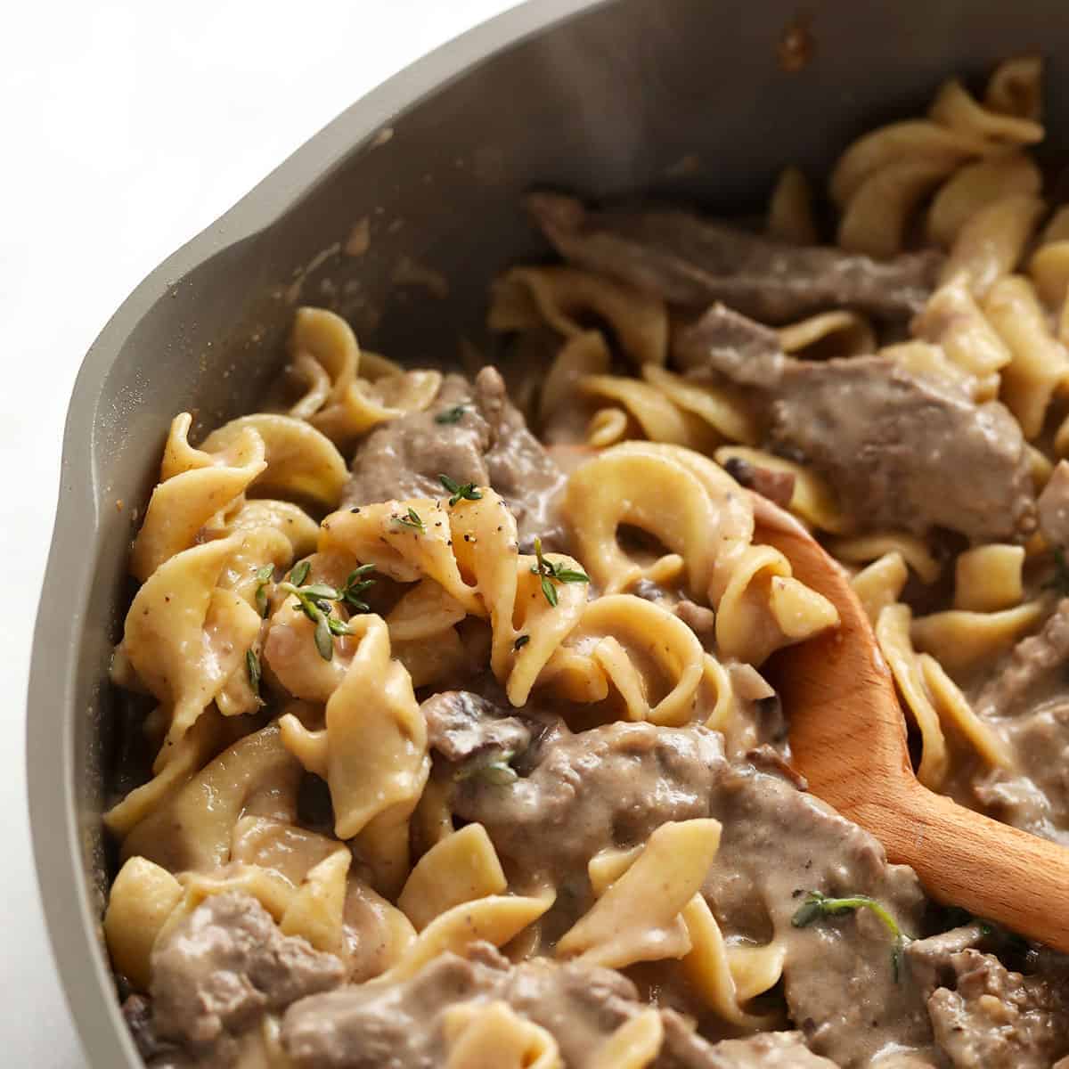 Easy Beef Stroganoff (ready in 30 minutes!) - Fit Foodie Finds